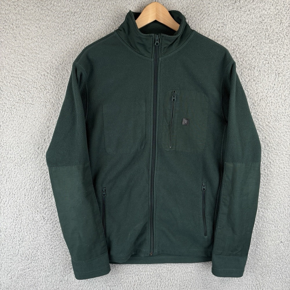 Roark Landfall Fleece Jacket Men's M Forest Green Full-Zip Long Sleeve RF277